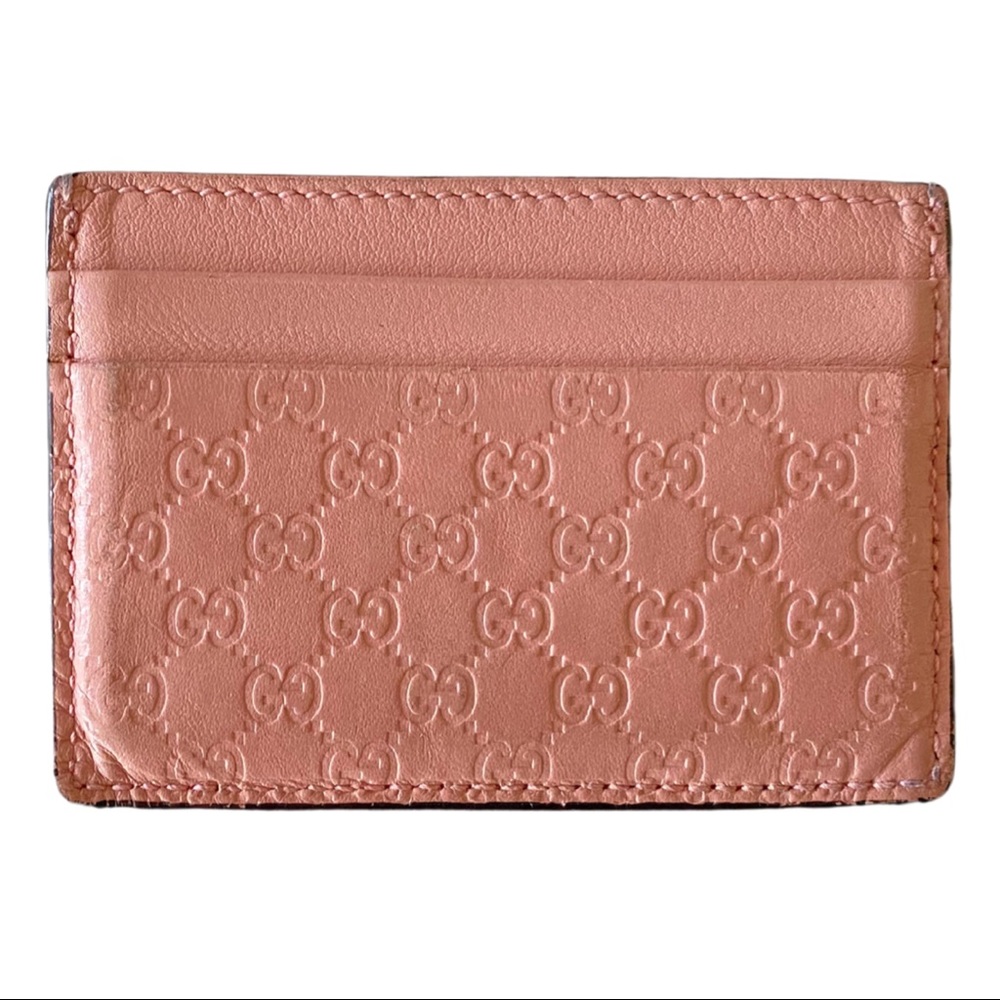 **SOLD**Pink Gucci Guccissima Credit Card Wallet - Picture 1 of 4